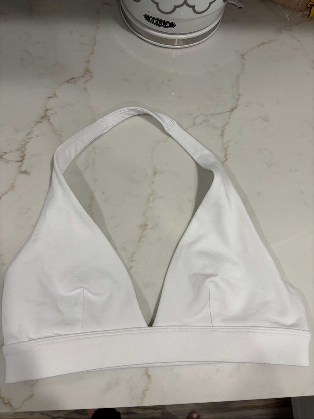 Aritzia White Halter Bralette